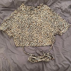 Shein Leopard Print Crop Top